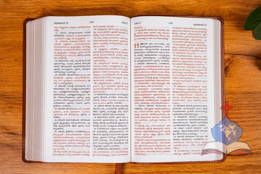 Premium Malayalam Bible - Sathyavedapusthakam - Red Letter, Large Print, Black- Bonded Leather