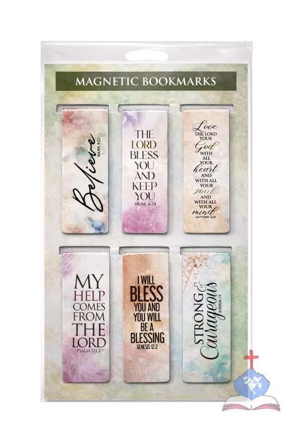 Christian Magnetic Bookmarks Set of 6 with Bible Verses, Believe