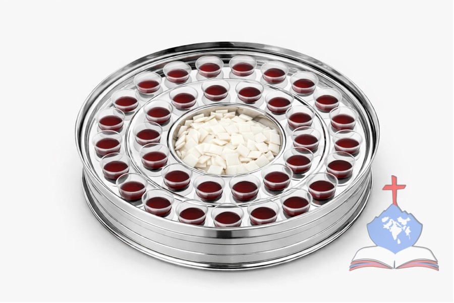 Holy Communion Tray  Double Bread Container with 66 cups,  Mirror Polish Stainless Steel