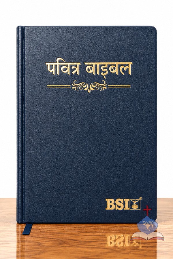 Hindi Bible (OV) Crown, Navy Blue Vinyl Soft Leather