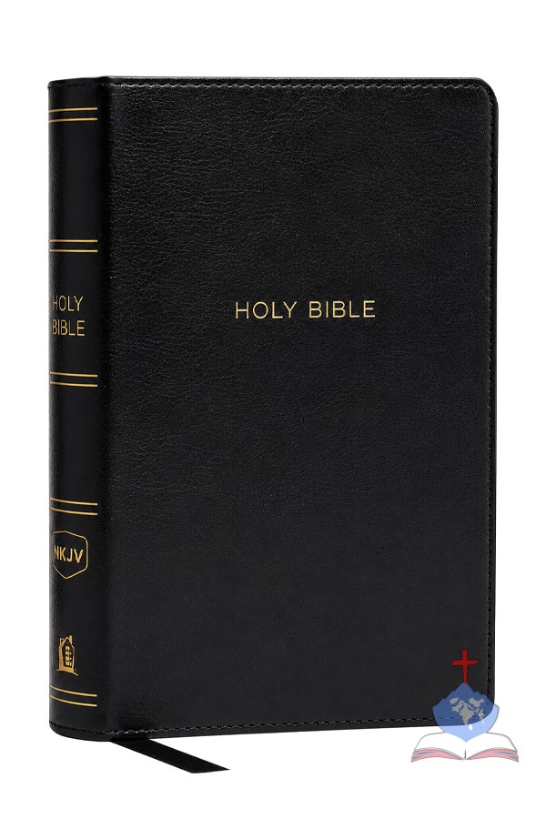 NKJV, Reference Bible, Compact Large Print, Leathersoft, Black, Red Letter, Comfort Print